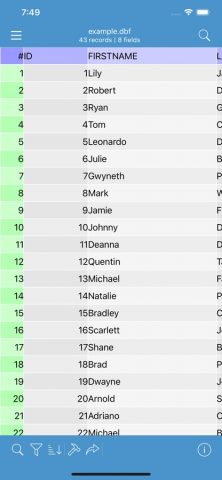 DBF Viewer and Editor для iOS — скриншот 1