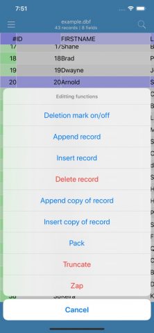 DBF Viewer and Editor для iOS — скриншот 2