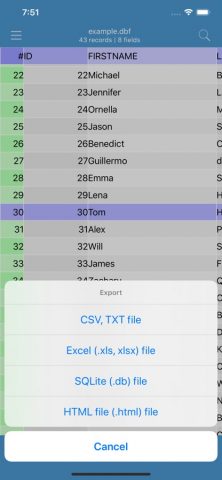 DBF Viewer and Editor для iOS — скриншот 3