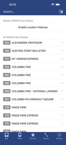 DC Metro and Bus — Tracker для iOS — скриншот 3