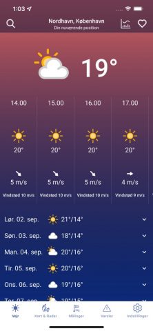 DMI Vejr для iOS — скриншот 1
