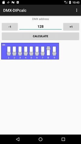 DMX-DIP calculator для Android — скриншот 1