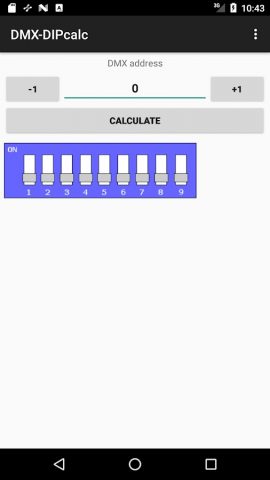 DMX-DIP calculator для Android — скриншот 2
