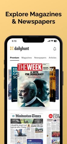 Dailyhunt — News & Magazines для iOS — скриншот 1