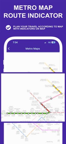 Delhi Metro Route Map and Fare для iOS — скриншот 2