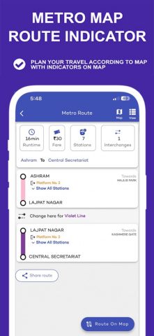 Delhi Metro Route Map and Fare для iOS — скриншот 3