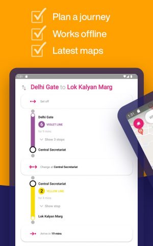 Delhi Subway Map & Routing для Android — скриншот 4