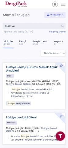DergiPark Akademik для Android — скриншот 1