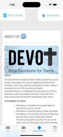 Devotions4Teens для iOS — скриншот 1