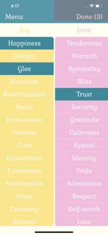 Дневник Чувств для iOS — скриншот 1