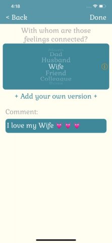 Дневник Чувств для iOS — скриншот 5