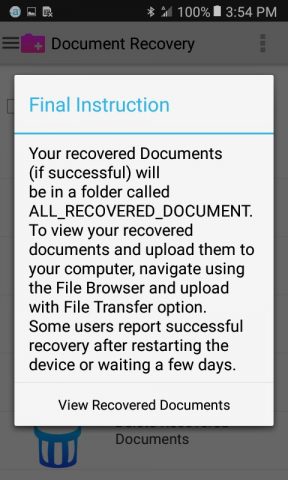 Document Recovery для Android — скриншот 4