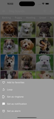 Dog Sounds — Collection для iOS — скриншот 3