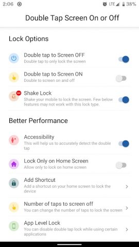 Double Tap Screen On or Off для Android — скриншот 1