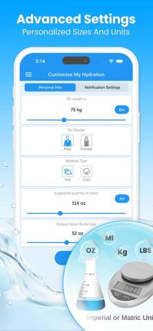 Drink Water Reminder N Tracker для iOS — скриншот 3