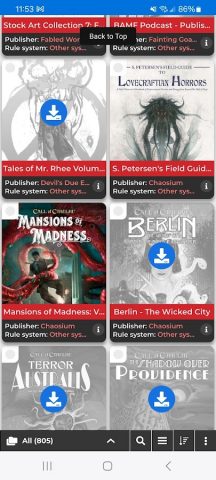 DriveThruRPG Library для Android — скриншот 1