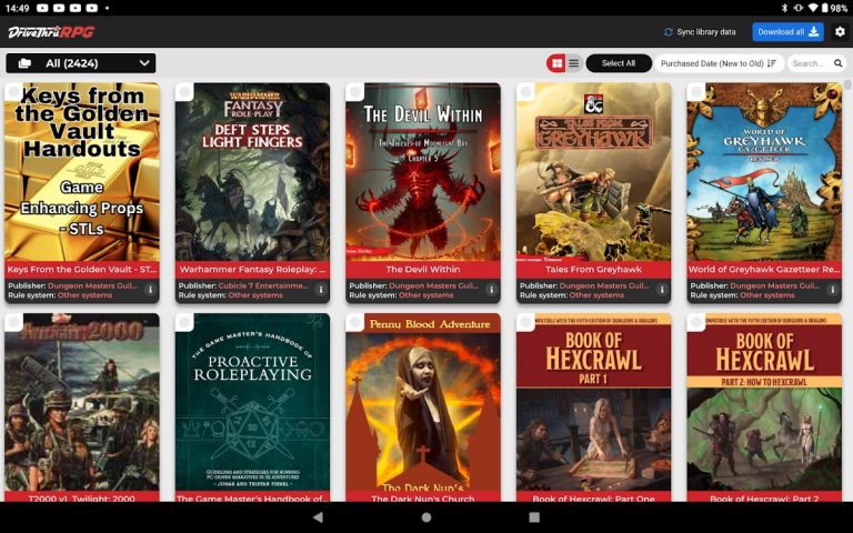 DriveThruRPG Library для Android — скриншот 5