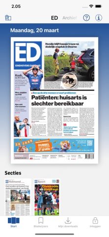 ED — Digitale krant для iOS — скриншот 1