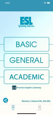 ESL English Listening Test для iOS — скриншот 1