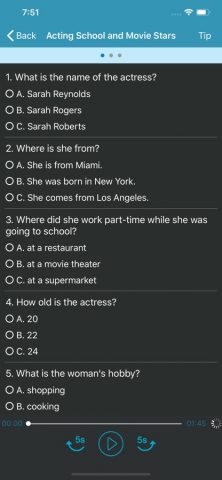 ESL English Listening Test для iOS — скриншот 3
