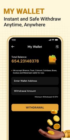 ETH Cloud Miner- Earn Ethereum для Android — скриншот 3