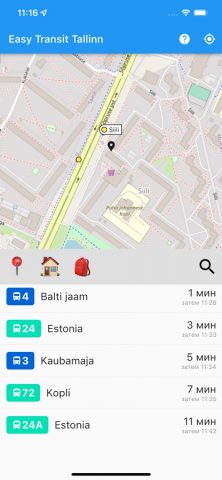 Easy Transit Таллинн для iOS — скриншот 1