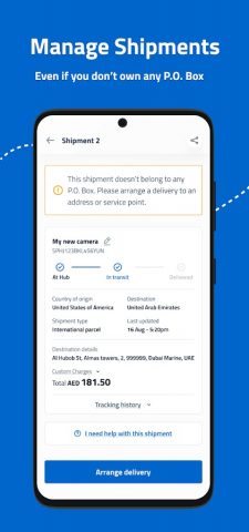 Emirates Post для Android — скриншот 5