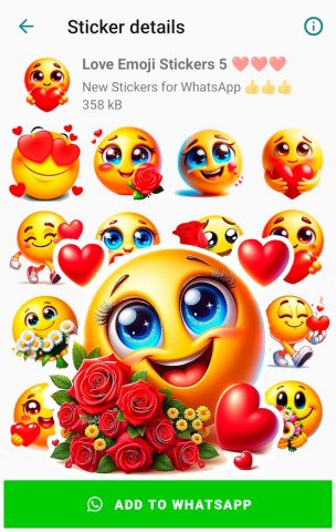 Эмодзи стикеры для ватсап для Android — скриншот 1