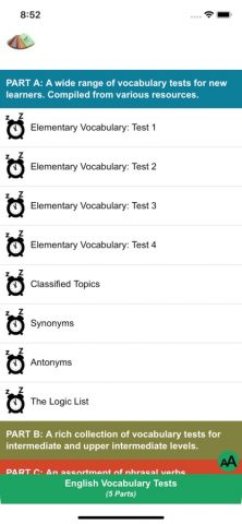 English Vocabulary Tests для iOS — скриншот 1