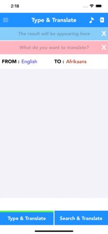English to Afrikaans Translate для iOS — скриншот 1