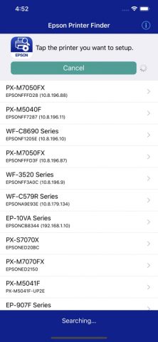 Epson Printer Finder для iOS — скриншот 1