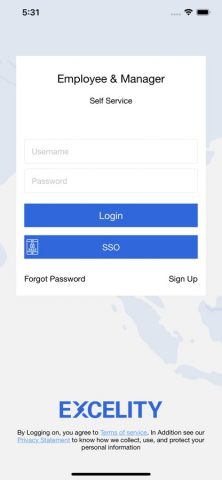 Excelity ESS для iOS — скриншот 1