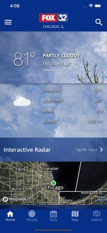 FOX 32: Chicago Local Weather для iOS — скриншот 1