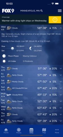 FOX 9 Weather – Radar & Alerts для iOS — скриншот 3