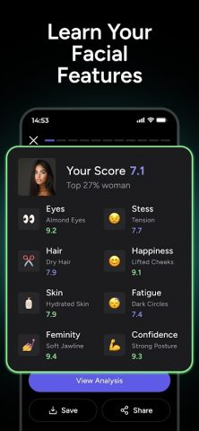 FaceIQ — AI Face Analyzer для Android — скриншот 3