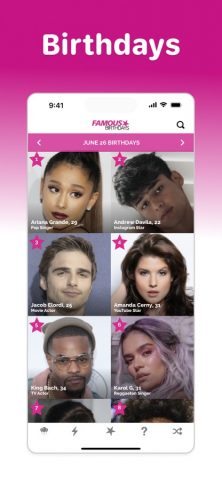 Famous Birthdays для iOS — скриншот 1