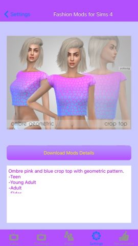 Fashion Mods for Sims 4 (Sims4, PC) для iOS — скриншот 5
