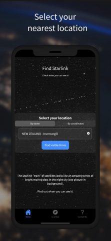 Find Starlink Satellites для iOS — скриншот 1