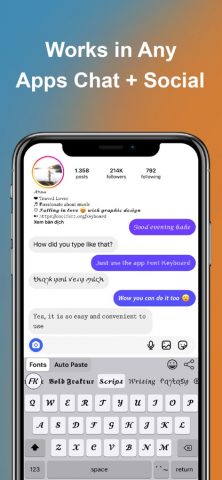 Font Keyboard — Auto Paste для iOS — скриншот 2
