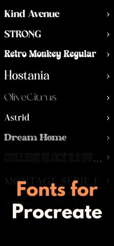 Fonts for Procreate+ для iOS — скриншот 1