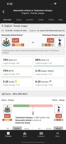 FootyStats — Football Stats для iOS — скриншот 2