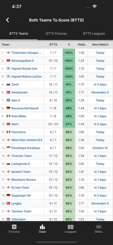 FootyStats — Football Stats для iOS — скриншот 4