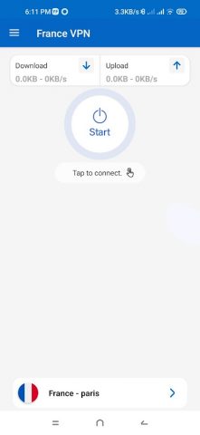 Франция VPN для Android — скриншот 1