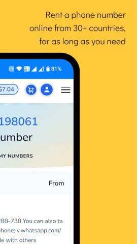 Free Temporary Phone Numbers для Android — скриншот 2