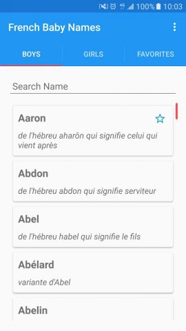 French Baby Names Pro для Android — скриншот 1