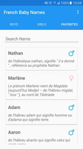 French Baby Names Pro для Android — скриншот 4