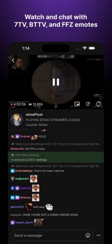 Frosty for Twitch для iOS — скриншот 1