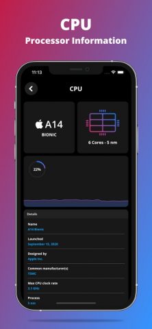 G-CPU:Monitor CPU, RAM, Widget для iOS — скриншот 4