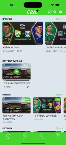 GAA+: Watch Live GAA для iOS — скриншот 1