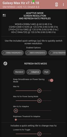 Galaxy Max Hz Donation для Android — скриншот 4